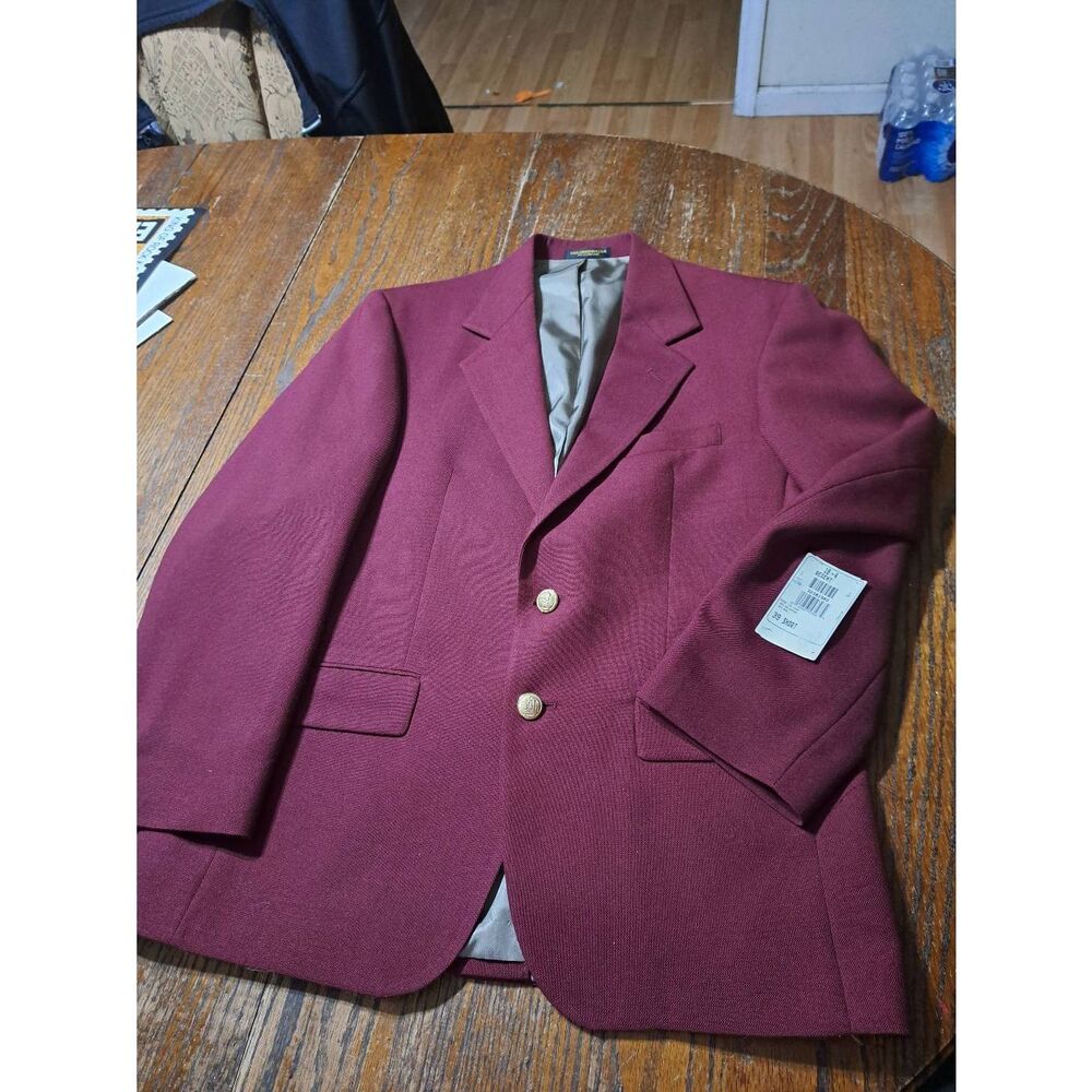 New 39S Regent Burgandy Single Breast Notch Lapel Suit Sports Coat Blazer NWT